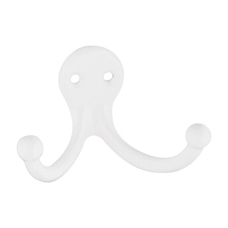 National Hardware National Hardware 4 in. L White Zinc Double Clothes Hook 35 lb. cap. 1 pk N248-385